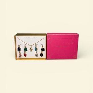 Unwritten Jewel-Toned Heart Necklace Set